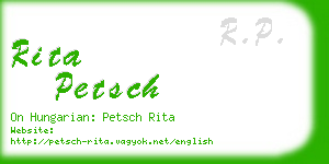 rita petsch business card